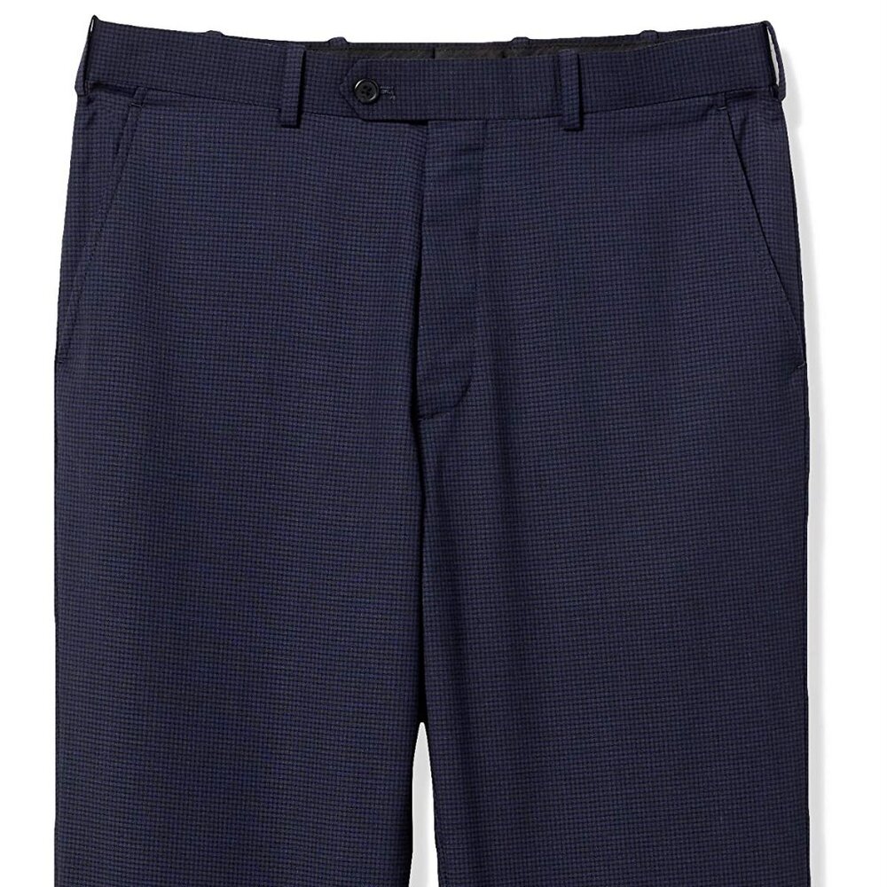 Adolfo Men's Motion Stretch Suit Separate Pant, Blue/Grey, 36Wx30L - Tommy Cole
